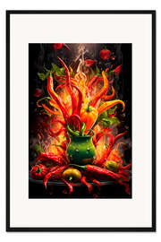 Gerahmter Kunstdruck Feuertopf