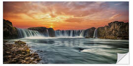 Selvklebende plakat Goðafoss, Iceland