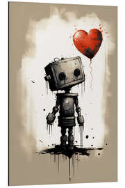 Tableau en aluminium Love Robot