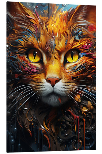 Tableau en verre acrylique Cosmic Cat