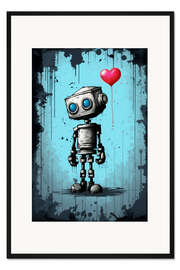 Gerahmter Kunstdruck Niedlicher Roboter