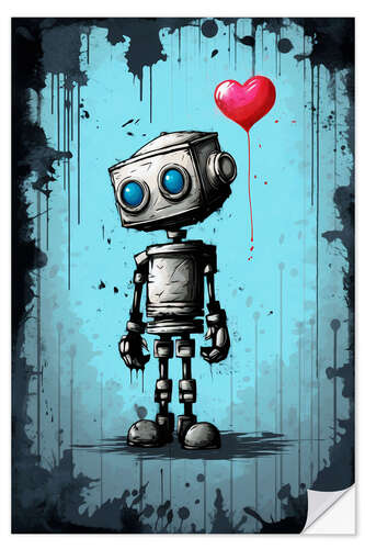 Selvklebende plakat Sweet Robot