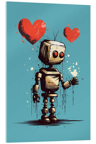 Acrylic print Robot in Love