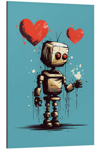 Aluminium print Robot in Love