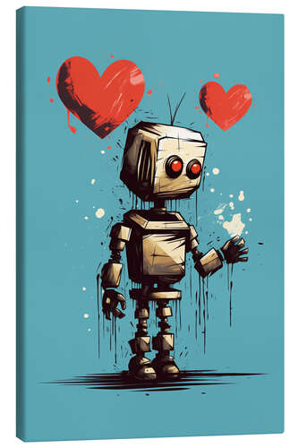 Canvas print Robot in Love