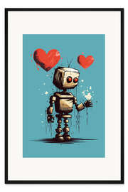 Gerahmter Kunstdruck Verliebter Roboter