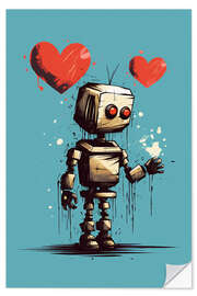 Selvklebende plakat Robot in Love