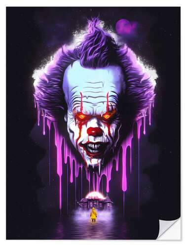 Selvklebende plakat Creepy Clown