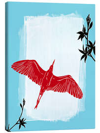 Stampa su tela Red Crane Flying