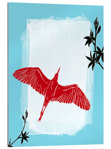 Gallery print Red Crane Flying