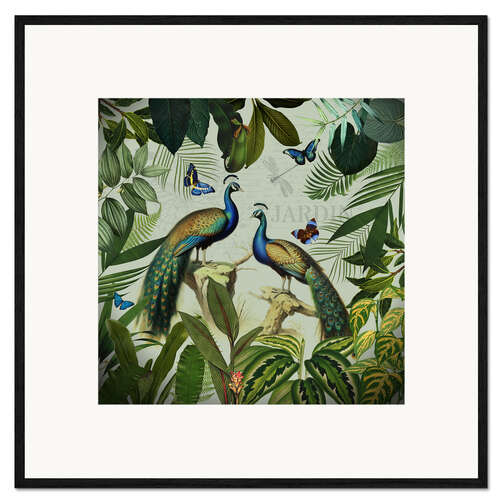 Impressão artística com moldura Exotic Peacock in Paradise