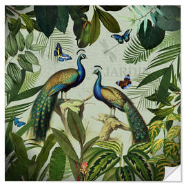 Sticker mural Exotic Peacock in Paradise