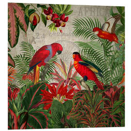 Foam board print Exotic Parrot in the Tropical Forest