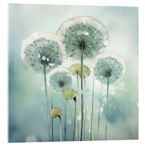 Acrylic print Flying Seeds - Abstract Dandelion