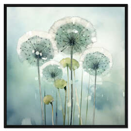 Gerahmter Kunstdruck Fliegende Samen - Abstrakter Löwenzahn