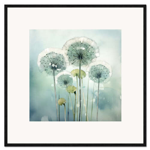 Impression artistique encadrée Flying Seeds - Abstract Dandelion