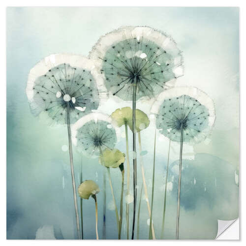 Autocolante decorativo Flying Seeds - Abstract Dandelion