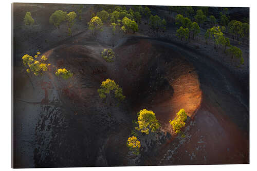 Tableau en verre acrylique Aerial view over the Volcanic Landscape of Tenerife