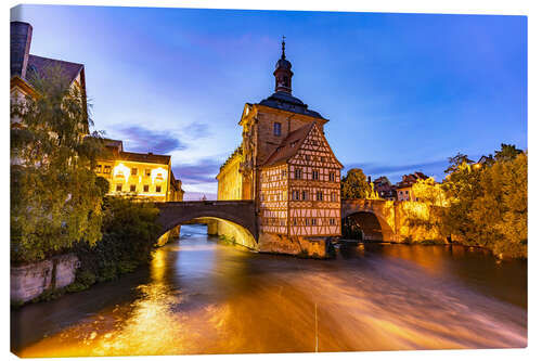 Leinwandbild Rathaus Bamberg bei Nacht