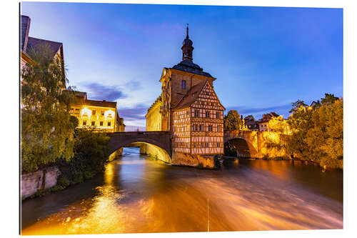 Tableau en plexi-alu Bamberg Town Hall by Night