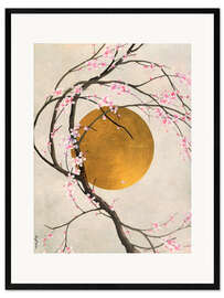 Framed art print Sakura and Sun Disk