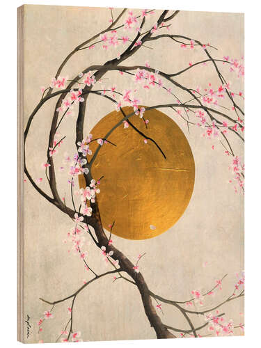 Tableau en bois Sakura et le Disque