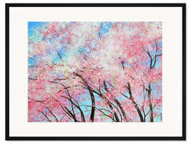 Gerahmter Kunstdruck Sakura - Blühende Kirschbäume