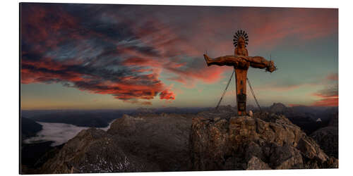 Tableau en aluminium Mountain Cross on Schönfeldspitze