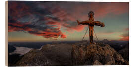 Wood print Mountain Cross on Schönfeldspitze