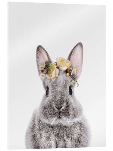 Tableau en verre acrylique Flower Crown Bunny