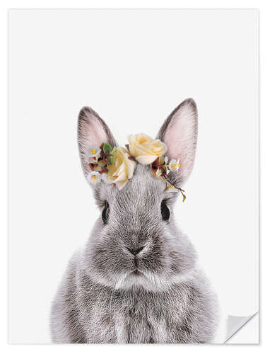 Naklejka na ścianę Flower Crown Bunny