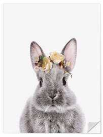 Selvklebende plakat Flower Crown Bunny