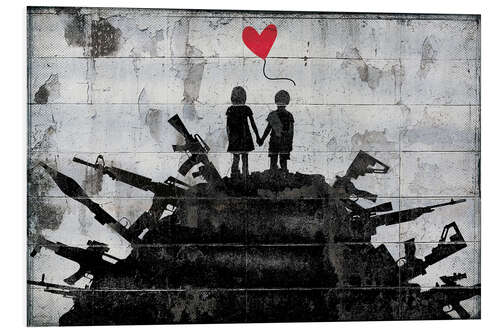 PVC print Banksy - Love Amidst War