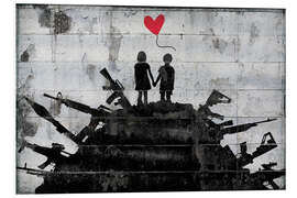 Foam board print Banksy - Love Amidst War