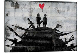 Tableau en plexi-alu Banksy - Love Amidst War