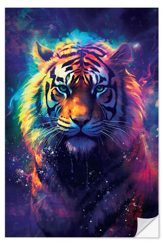 Selvklebende plakat Cosmic Tiger