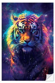 Selvklebende plakat Cosmic Tiger