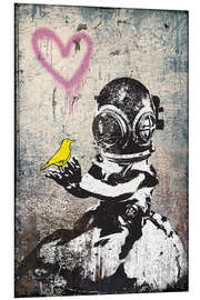 Foam board print Banksy - Yellow Bird Love