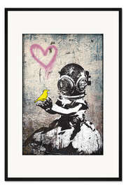 Gerahmter Kunstdruck Banksy - Yellow Bird Love - Pineapple Licensing