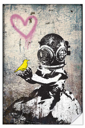 Sticker mural Banksy - Yellow Bird Love