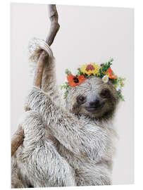 Tableau en PVC Flower Crown Sloth