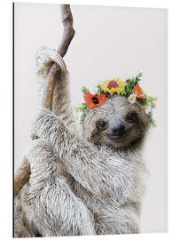 Magnettafel Faultier mit Blumenkrone