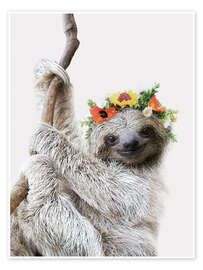 Poster Flower Crown Sloth