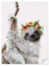 Vinilo para la pared Flower Crown Sloth