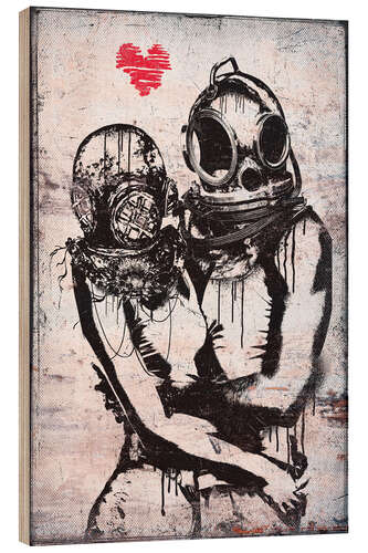 Hout print Banksy - Couple Divers