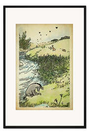 Gerahmter Kunstdruck I-Aah auf der grünen Wiese