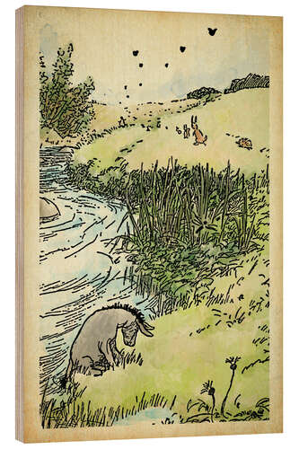 Wood print Eeyore in the Meadow