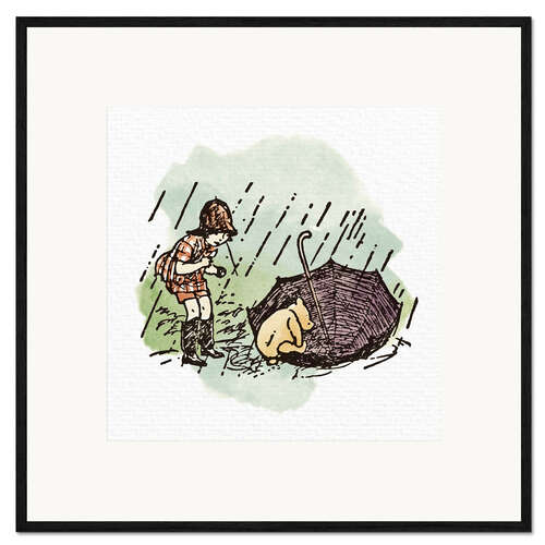 Stampa artistica con cornice Pooh Bear and Christopher Robin I