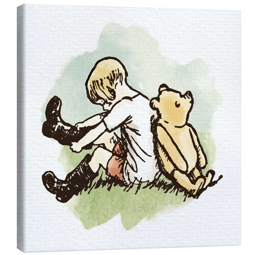 Canvastavla Pooh Bear and Christopher Robin II