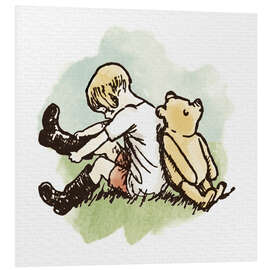 Foam board print Pooh Bear and Christopher Robin II